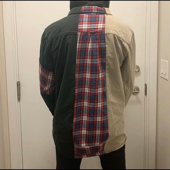 Unisex Up-cycled Patchwork Button-Up - Picture 5 of 5